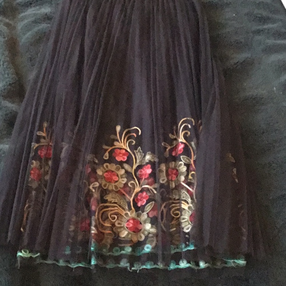 Tulle Black Skirt with flower bottom